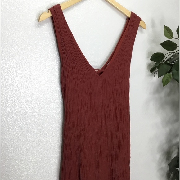 Astr Red Rust Crinkle Material Jumpsuit - Picture 2 of 7